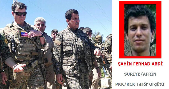 Kırmızı liste ile aranan PKK'lı terörist, ABD'li komutanın yanında