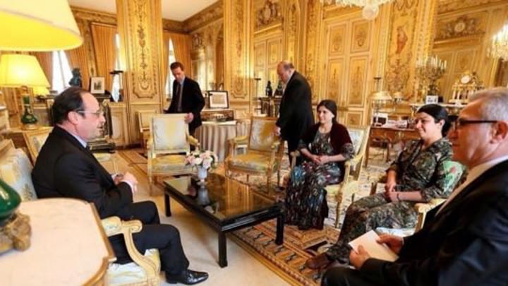 Hollande, Paris saldırısından bir gün önce Elysee Sarayı’nda PKK/PYD’yi ağırladı !