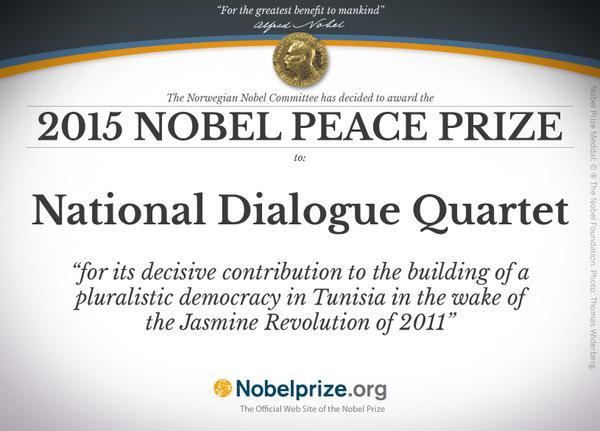 Nobel Barış Ödülü Tunus Diyalog Komitesi'nin