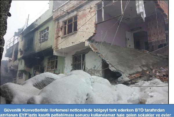 PKK'lılar terk ettikleri bölgedeki EYP'leri kasıtlı olarak patlattı, evler ve sokaklar kullanılamaz hale geldi